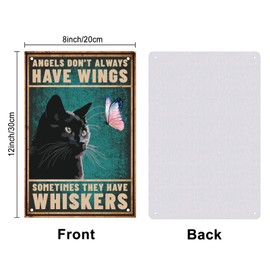 SUPERDANT Cat Butterfly Tin Sign Black Cat Metal Sign Cat Signs Cat Inspirational Quotes Metal Sign Funny Signs and Plaques Cat Metal Wall Art Bar Sign Home for Man Cave Pubs Living Room Wall Decor
