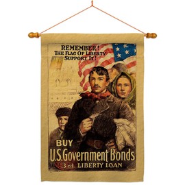 Service Flag of Liberty House Dowel Set Armed Forces All Branches Support Honor United State American Military Veteran Small Decorative Gift Yard Banner Double-Sided Made In USA 28 X 40