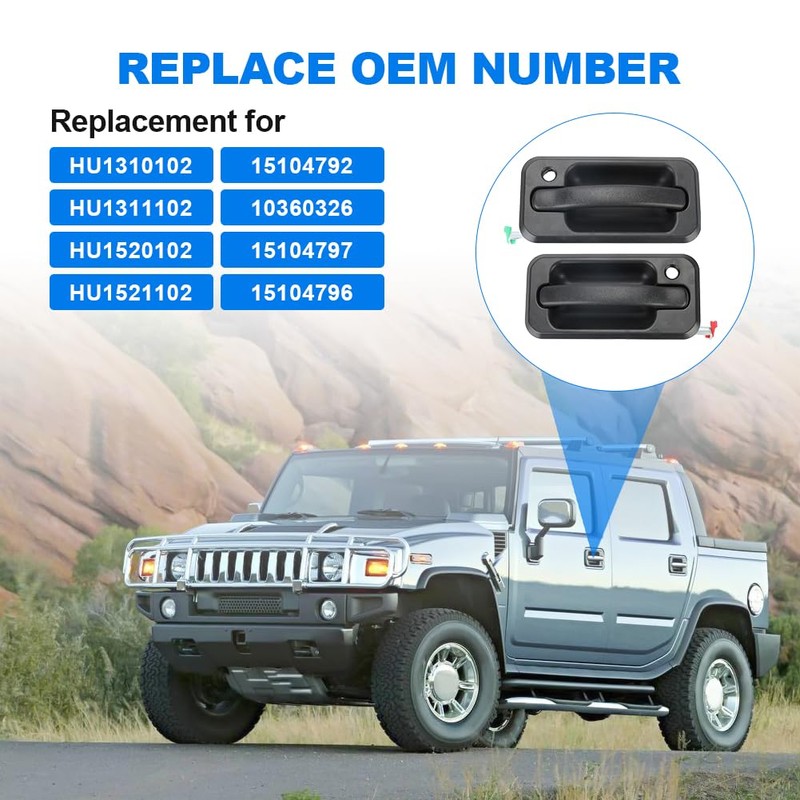 JDMON 4PCS Exterior Door Handles Replacement for Hummer H2 2003-2009