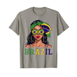 Brazilian Souvenirs Products Woman Flag Roots Brasil T-Shirt