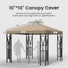 Kieperi 10x10 FT Gazebo Canopy Top Replacement，Double Tiered Canopy Covers