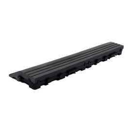 GreenBrokers DEKCO 1 Piece Composite Wood Plastic Decking Interlocking Tiles with Woodgrain Effect 30cm x 7cm, Black Straight Edge