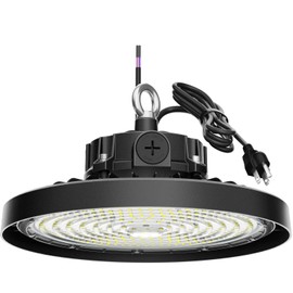 BEILBS UFO LED High Bay Light, 200W LED Shop Lights, 0-10V Dimmable 30000LM 5000K, 60%-100% Power Selectable Bay Light for Warehouse Factory Barn Shop Workshop Garage Gym, 1 Pack