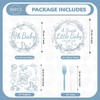 96 Pcs Blue Bear Baby Shower Toile De Jouy Party