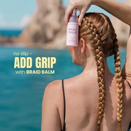 The Beachwaver Co. Braid Balm Pre-Braid Prep - Full Size (4 Fl Oz) | Frizz-Taming Primer Foam | Strengthen and Reduce Flyaways w/HiX Vegan Bond Multipliers - For All Hair Types | Bondi Beach Day