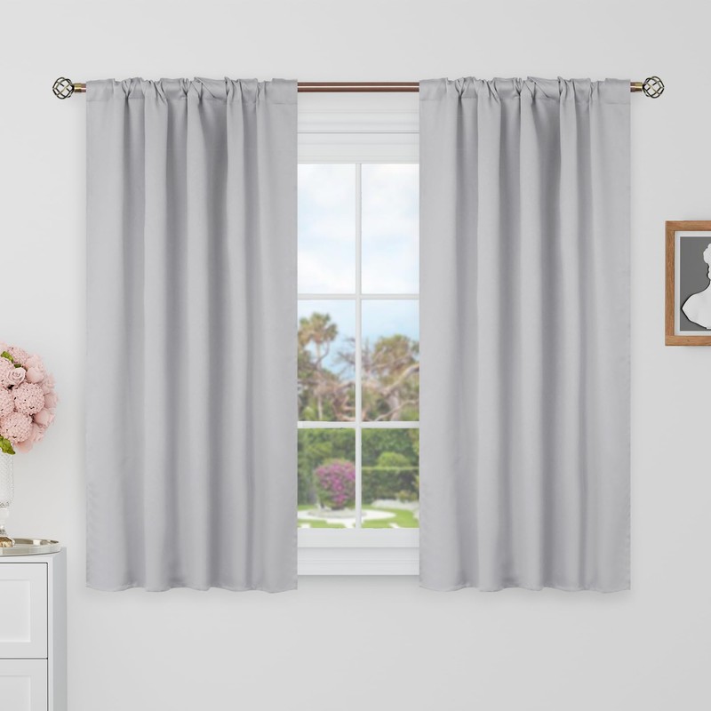 BGment 40 Inch Length Blackout Curtains for Bathroom Window -