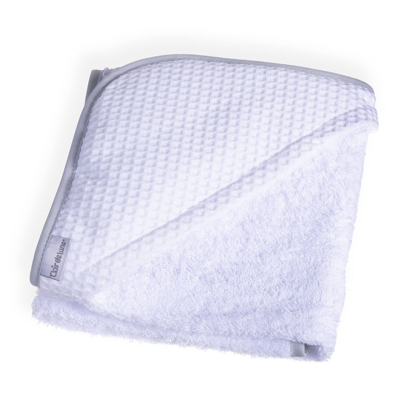 Clair de Lune Over The Moon Hooded Baby Towel, Grey