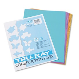 Pacon 102940 Tru-Ray Construction Paper, 76 lbs, 9 x 12, Assorted, 50 Sheets/Pack