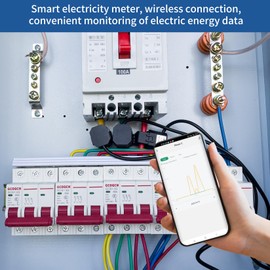 OWON 1 or 3 Phase Tuya Wi-Fi Bi-Directional Energy Monitor,Smart Home Power Monitor with 3 * 200A Clamp, Track Electricity in Real Time, Solar/Net Metering