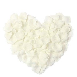 2000pcs Flower Petals Artificial Silk Rose Petals Romantic Decoration for Weddings Party Confetti Table Scatter Valentine's Day 5cm x 5cm (Cream White)