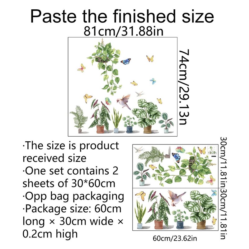 Condessacity ウォールステッカー 猫 植物 おしゃれ 北欧 ウォールシール 観葉植物 鉢植え ウォールすてっかー