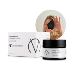 Happy Face Cream: Natürliches kosmezeutisches Mittel mit Vitamin C und Retinal mit Gua Sha Stein