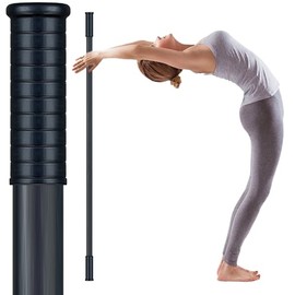 Yoga Stick Bamboo 5ft Long with Soft Ends-Stretching Stick-Workout Stick Exercise Bar-Pilates Stick-Balance Fitness Stick-Yoga Dowel Rod Shoulder Movement- Physiotherapy Stick-Posture Corrector Stick