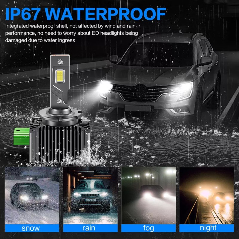 AUIMSOCO 2pcs D3S D3R LED Headlight Bulbs 360W 6500K Super