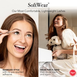 Pro Lash SoftWear Mini Lash Clusters Kit - Seamless, Lightweight Lashes - 7-Day Cluster Eyelash Extensions - False Eyelashes Plus Adhesive and Tweezers - Volume No. 02 Black