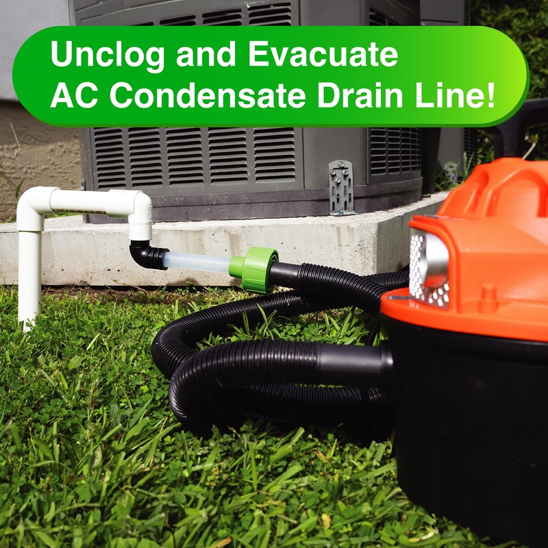 EZVAC - AC Drain Line Cleaner Adapter Evacuates & Unclog