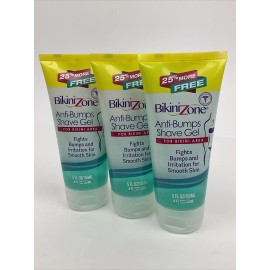 Bikini Zone 3 Bikini Zone Anti Bump Shave Gel 5 oz. Itching Irritation New