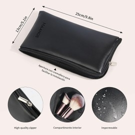 MAANGE 20 Brochas de Maquillaje con Bolsa para Brochas con 7 Esponjas Multifuncional y 1 Limpiador de Brochas Brochas para Maquillaje Kabuki Sintético Juego de Brochas para Viajes y Uso Diario(Negro)