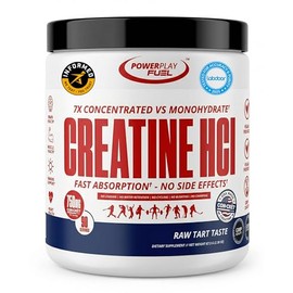Creatina HCl en polvo para hombres y mujeres, fuerza muscular, rendimiento cerebral, salud cardiovascular y apoyo inmunológico - Sabor ácido crudo,...