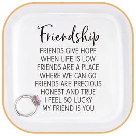 Titanape Friendship Gifts for Women Trinket Dish, Gifts for Friend, Best Friend Birthday Gifts for Women - Lucky My Friend Is You - Women Gifts for Best Friends Christmas Birthday Gifts
