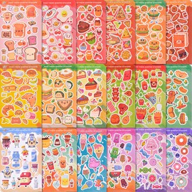 Tageenla Scratch and Sniff Stickers for Kids 1500+, Scented Stickers 72 Sheets 18 Scents, Food Theme Smelly Stickers, Cute Reward Stickers for Classroom, Teacher, Parents.