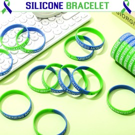 Landical 100 Pcs Neurofibromatosis Awareness Month Decorations Stretch Bracelets Silicone Wristband Bracelets for Neurofibromatosis Awareness Month Social Public Event Welfare Supplies