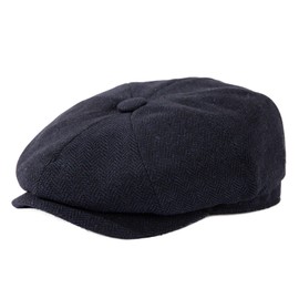 TOP-EX L/XL/XXL Merino Wool Flat Hat Men's 8 Panel Peaky Herringbone Tweed Retro Flat Cap Racket Hat Gatsby Cap Warm Winter Hat Vintage Golf Driver's Hat 95574_Blue Herringbone Pattern L, 95574_Blue