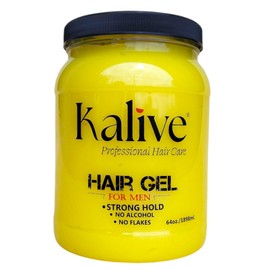 KALIVE Men's Hair Styling Gel 64 oz, Strong-Hold and Light Shine all day, Mens Hair Product fresh scent No Flaking or Alcohol
