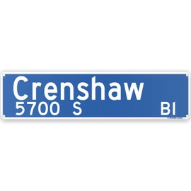 Crenshaw Boulevard Los Angeles Theme Street Sign 16" x 4" Tin Wall Decor City Of Angels Garage Home Bar Decoration (CrenshawStreet)