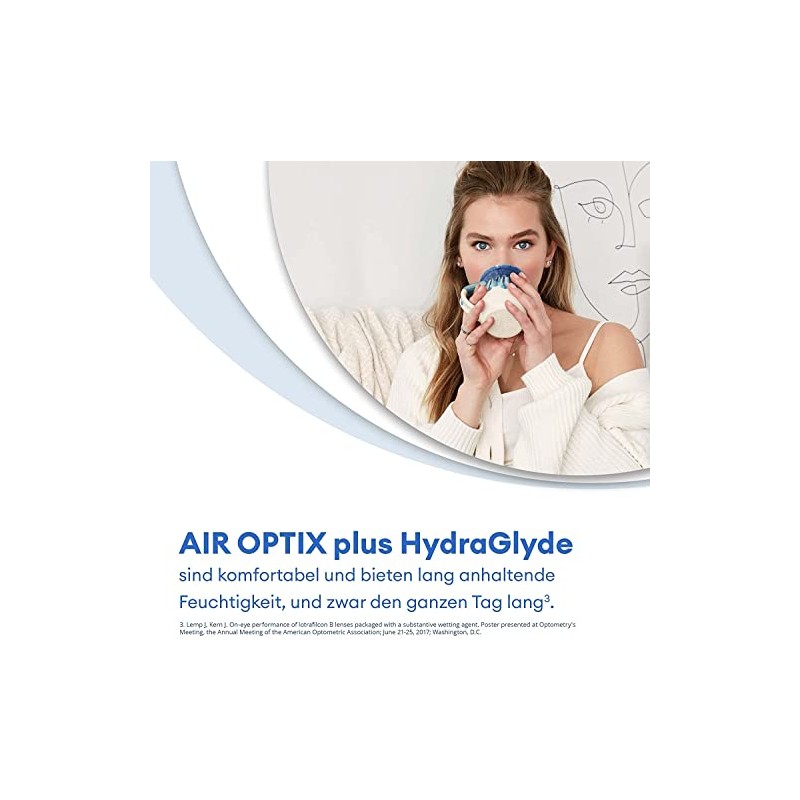 Air Optix plus HydraGlyde Monatslinsen weich | 6 Stück |