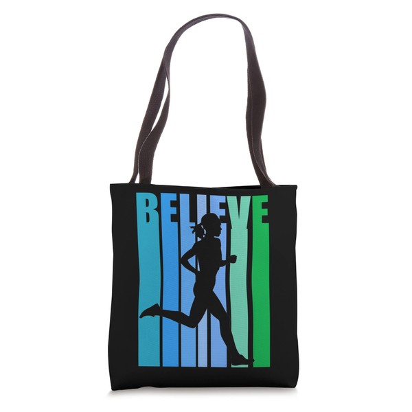 Womens Running Birthday Pink Retro Running Coach Keep Fit Tote