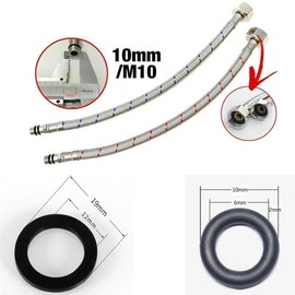 2PCS Flexible Hose Pipe Tails, 60cm M10 x 1/2 Inch Flexi Braided Tap and Inlet Valve Connectors, Easy Fit Plumbing for Toilet, Sink, and Water Systems