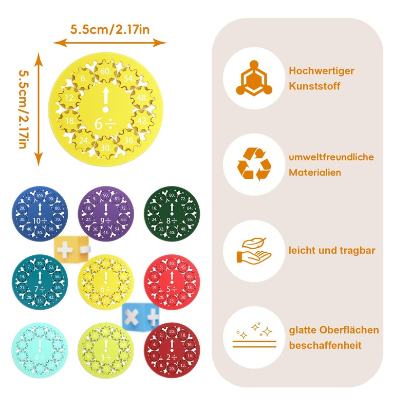 9 Pieces Maths Fidget Spinner: Math Toys for Kids, Educational