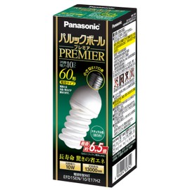 Panasonic EFD15EN10E17H2 Pallook Ball Premier Bulb 60W Equivalent Base Diameter 0.7 inch (17 mm) Natural Color