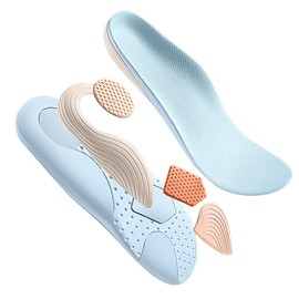 Ghankga Insole, Arch Support, Ergonomic Design, Shock Absorption, Fatigue Free, U-Shaped Heel, For Sports, Standing, Work, Beautiful Posture, Prevents Slipping, Antibacterial, Deodorizing, Insoles