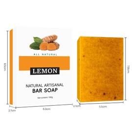 Turmeric Face And Body Soap, Turmeric Soap Bar, Cleansing, Moisturising & Brightening, Bath Soap for Face and Body, for All Skin Types, 100 g, 2 Pieces