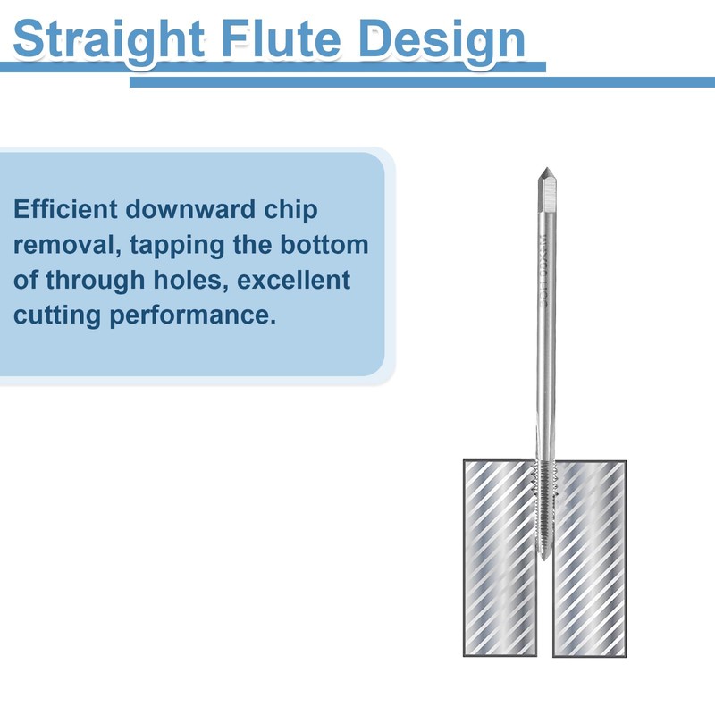sourcing map 2pcs Straight Flute Thread Taps, M4 x 0.7