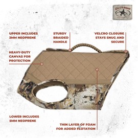 Rig'Em Right Waterfowl Bloodline Elite Dog Vest for Duck Hunting with Ultra Comfortable 3mm Neoprene 3-Layer Construction, Flotation Foam, Heavy-Duty Canvas, and More (Optifade Marsh, S)