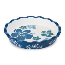 Sagoskat Pie Pan Ceramic Pie Plate, 9 inch Deep Dish Pie Pans, Nonstick Pie Pans for Baking, Blue and White Floral Pie Dish For Kitchen