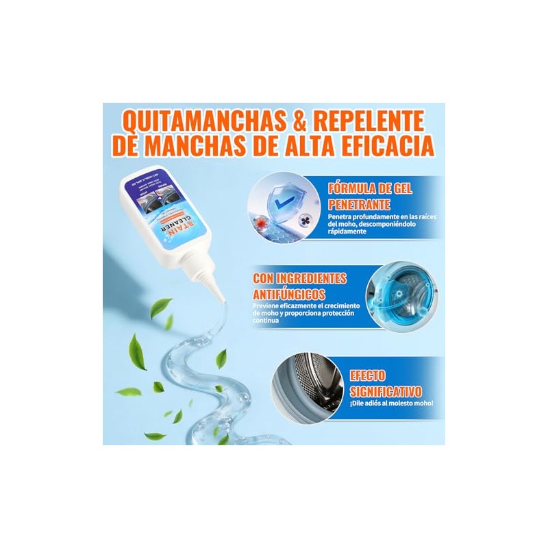 Eliminación de Manchas Domésticas de Gel,Quitamanchas para Lavadoras 100ml