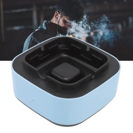 Air Purifier, Smokeless Ashtray Air Suction Structure Multifunctional for Family (Blue)