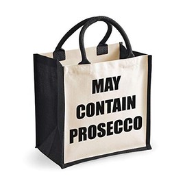 60 Second Makeover Limited Medium Jute Bag May Contain Prosecco Black Bag New Mum