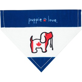 Pavilion Gift Company - Canadian Flag Blue & White S/M Slip-On Collar Dog Bandana - Puppie Love