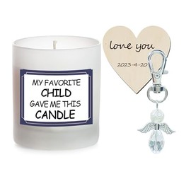 MKISHINE Scented Candles Best Mom & Dad Gifts Angel Keychain for for Mom & Dad from Daughter Son Funny Birthday & Mothers Day & Thanksgiving & Christmas Gifts