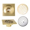 WDONAY 4 Inch Square Shower Drain, Brass Floor Drain Cover,