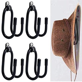 Cowboy Hat Rack Hat Holder Hat Organizer Hat Wall Mount Hooks for Cowboy Hats Storage Baseball Cap Organizer Hanger - Easily Adjustable - fit each hat - No Scratches - 4/PK No Hat