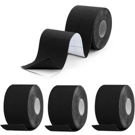 SenseYo 4 Pack Kinesiology Tape, Athletic Tape Supports Protects Muscles, Knees, Shoulders & Plantar Fasciitis, Waterproof & Hypoallergenic Kinesiology Tape (Black)