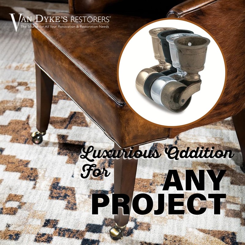 Van Dyker's Restorers Vintage Classic Solid Brass Round Cup Caster