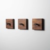 WOODS Square Wooden Coat Hooks, Handmade in Bavaria, Individually or