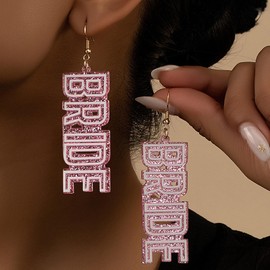 Bridal Earrings Wedding Earrings Wedding Jewelry Set for Bride Letter BRIDE Dangle Earrings Bride Earrings Bachelorette Gifts for Bride